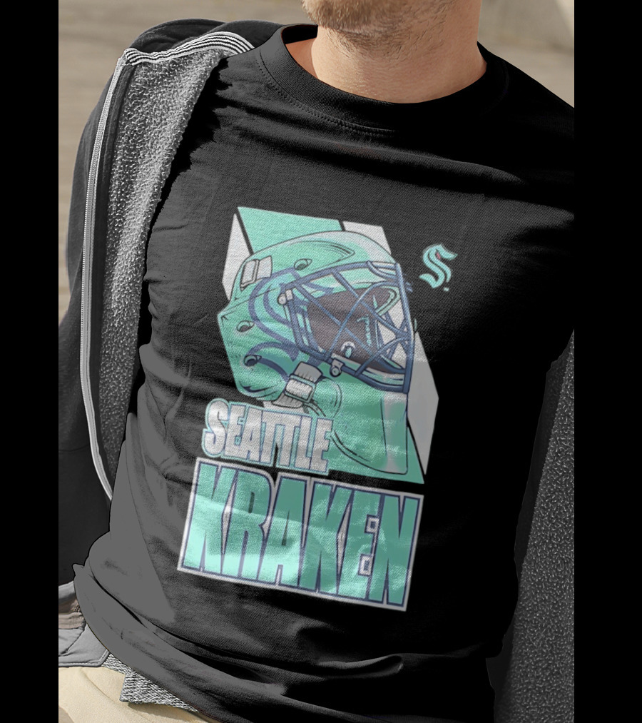 Seattle Kraken NHL Helmet Bucket Head Team T-Shirt