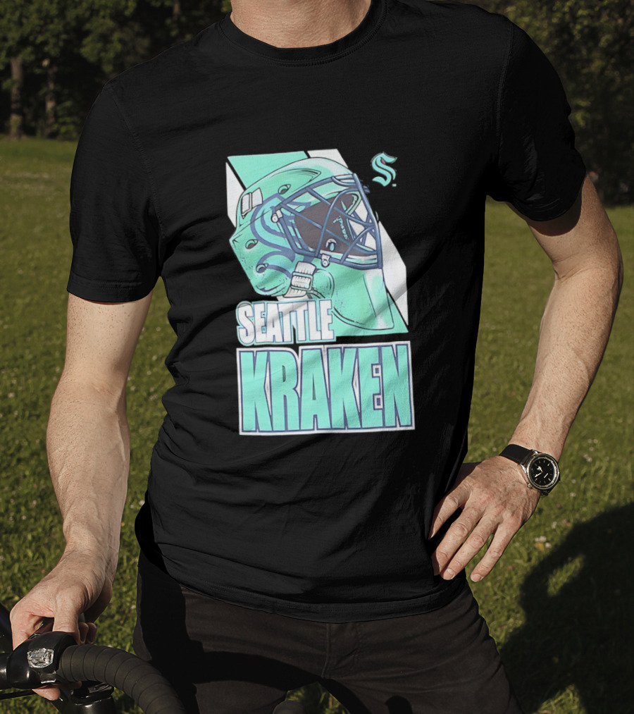 Seattle Kraken NHL Helmet Bucket Head Team T-Shirt