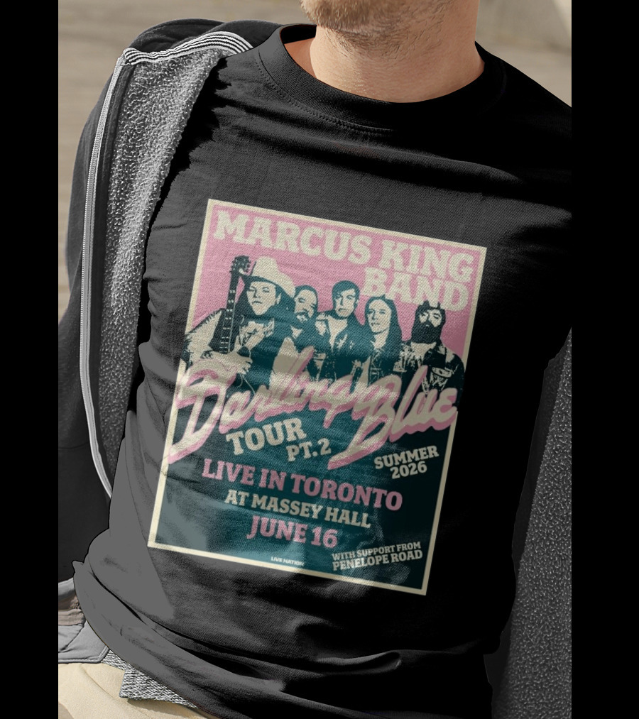 Marcus King Band Darling Blue Tour Part 2 Live In Toronto Massey Hall June 16 Summer 2026 Penelope Road Support T-Shirt