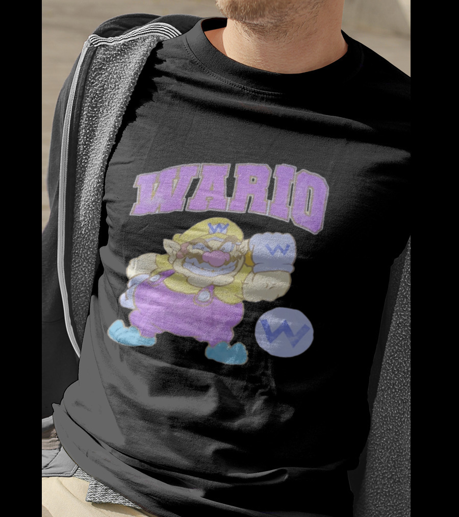 Wario Character With Purple T-Shirt