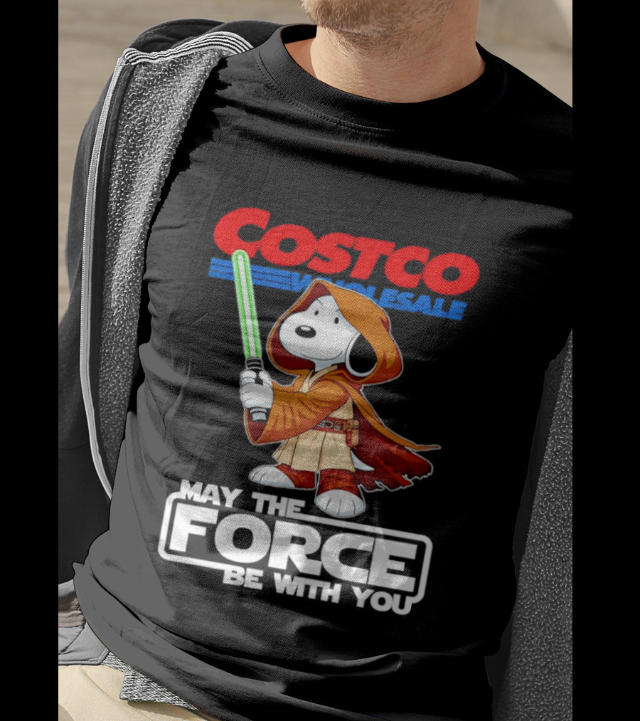 Snoopy Costco Wholesale May The Force Be With You Star Wars Jedi Lightsaber T-Shirt