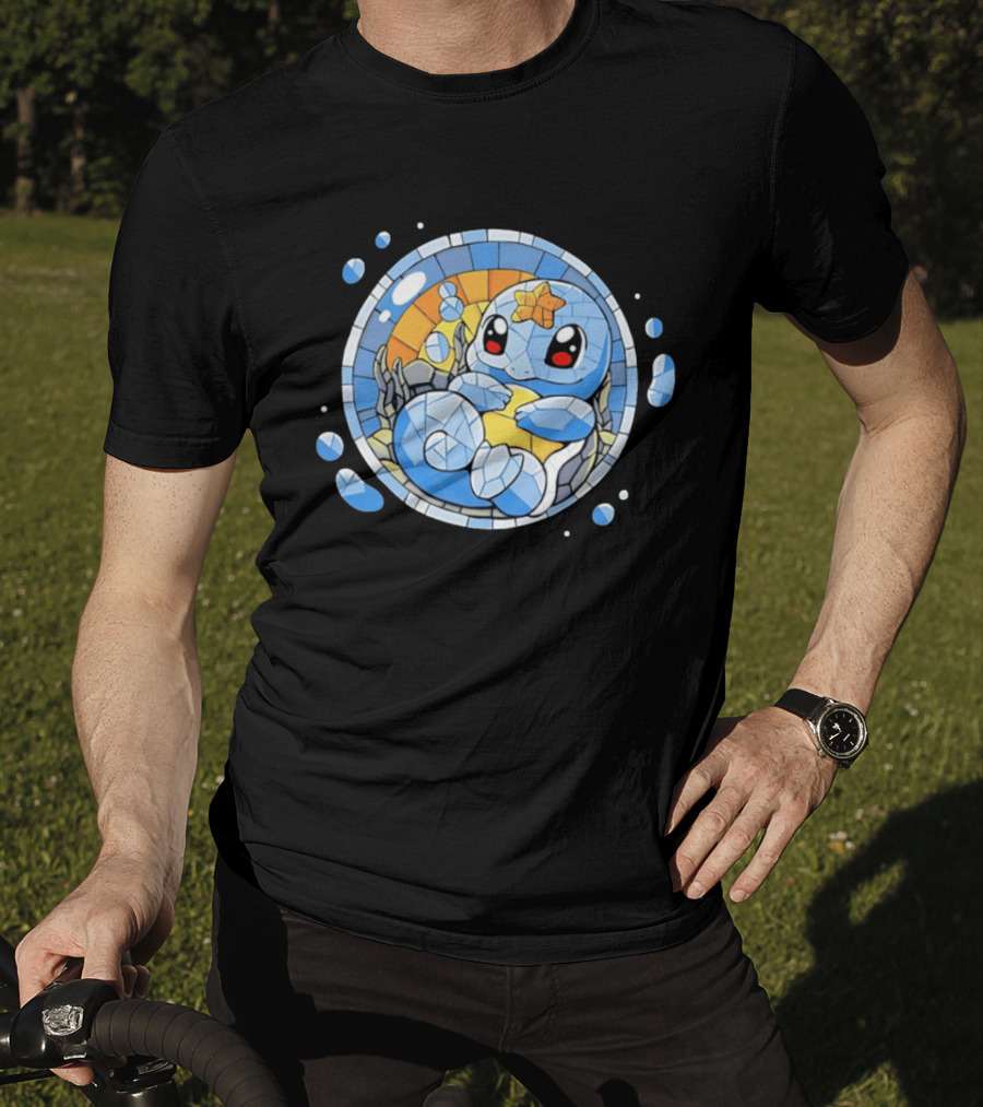 Squirtle Stained Glass Window Pokemon T-Shirt