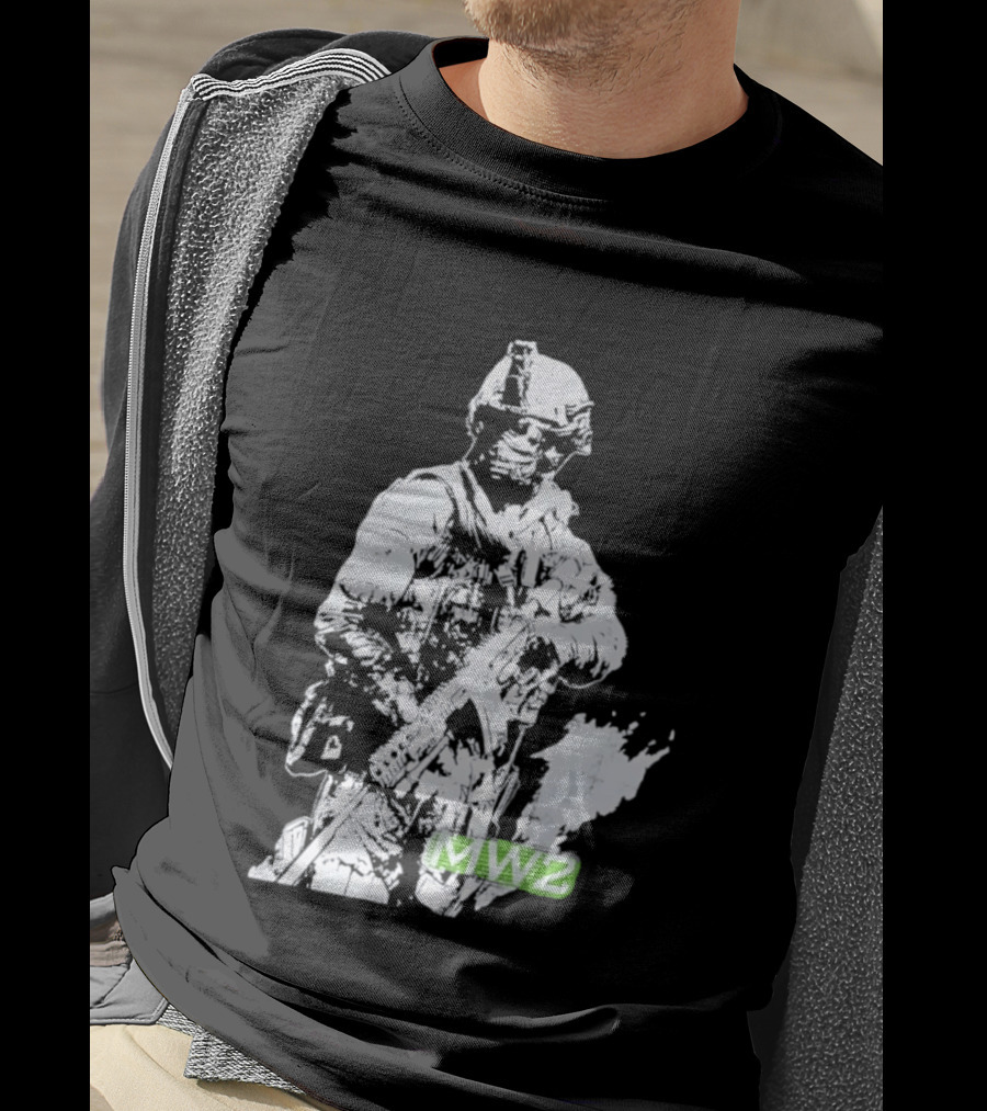 MW2 Modern Warfare Soldier Tactical Artwork Pixel T-Shirt