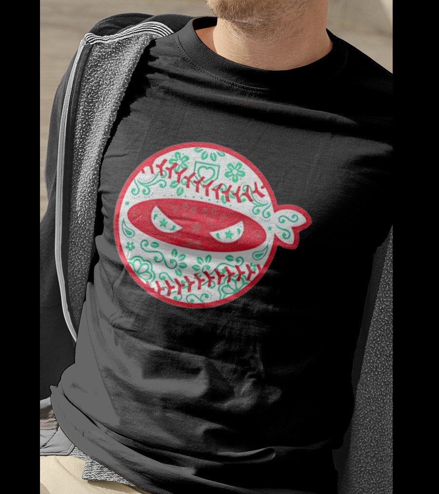 Pitching Ninja Mexico Baseball Dia De Los Muertos T-Shirt