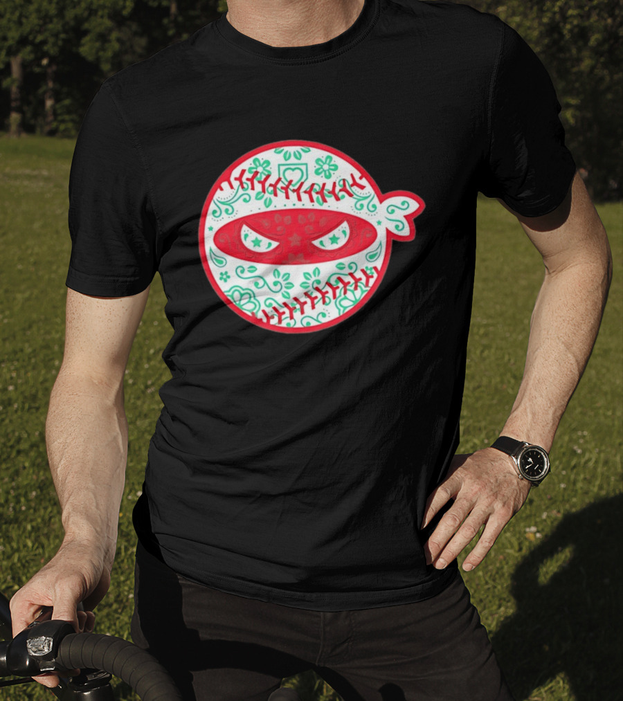 Pitching Ninja Mexico Baseball Dia De Los Muertos T-Shirt