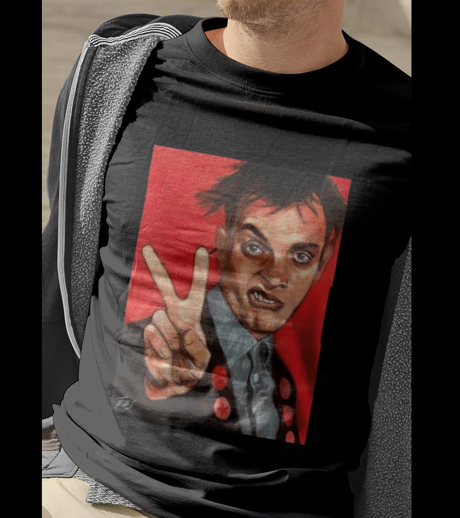 Chris Robinson Vivyan Rick Young Ones Portrait Two Finger Gesture T-Shirt