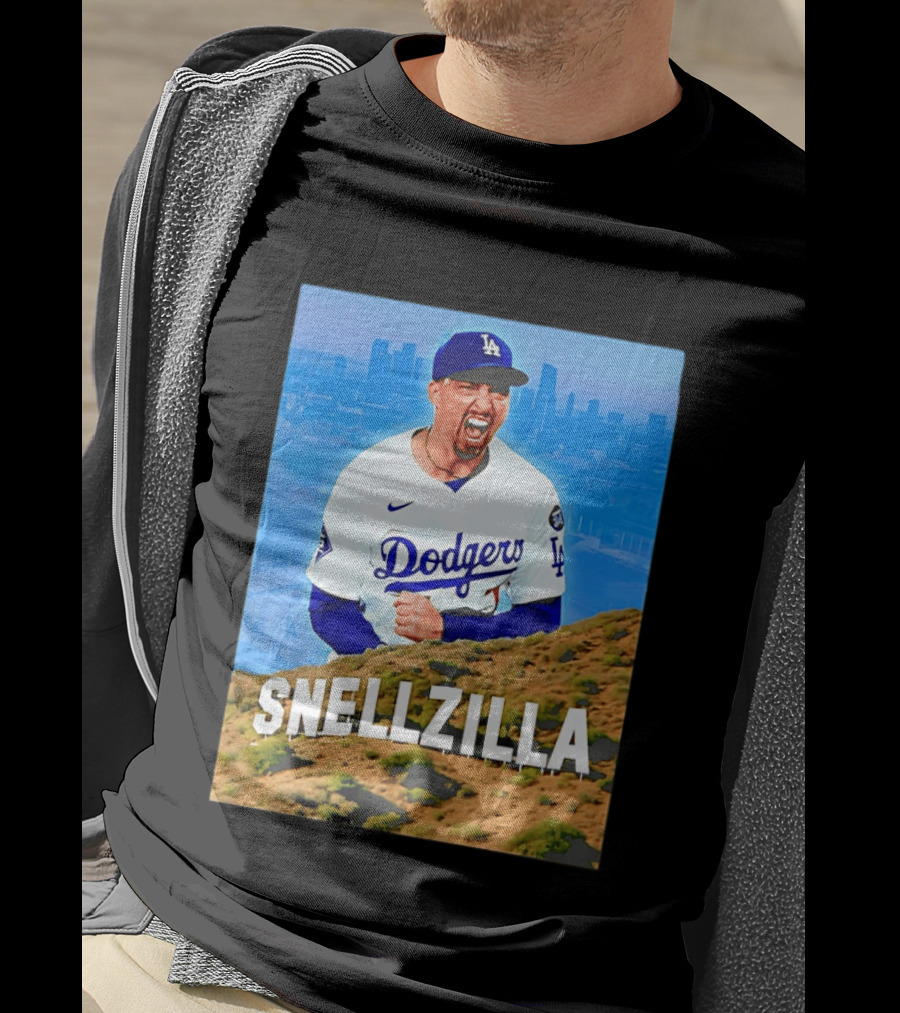 Blake Snell La Dodgers Snellzilla Los Angeles Skyline T-Shirt