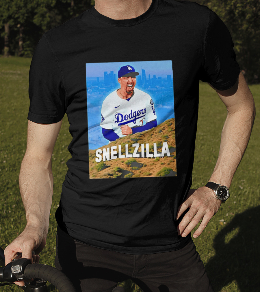 Blake Snell La Dodgers Snellzilla Los Angeles Skyline T-Shirt