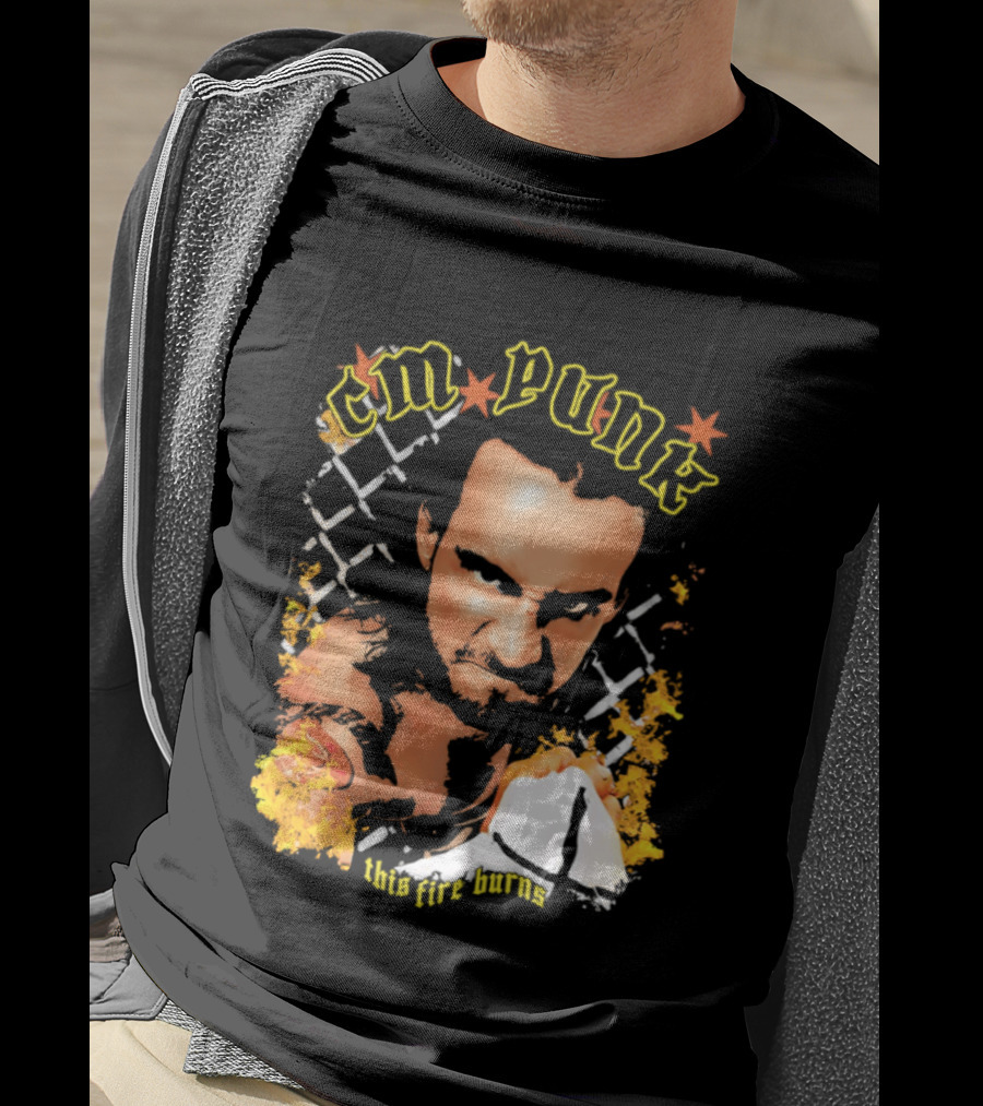 CM Punk This Fire Burns Wrestling T-Shirt