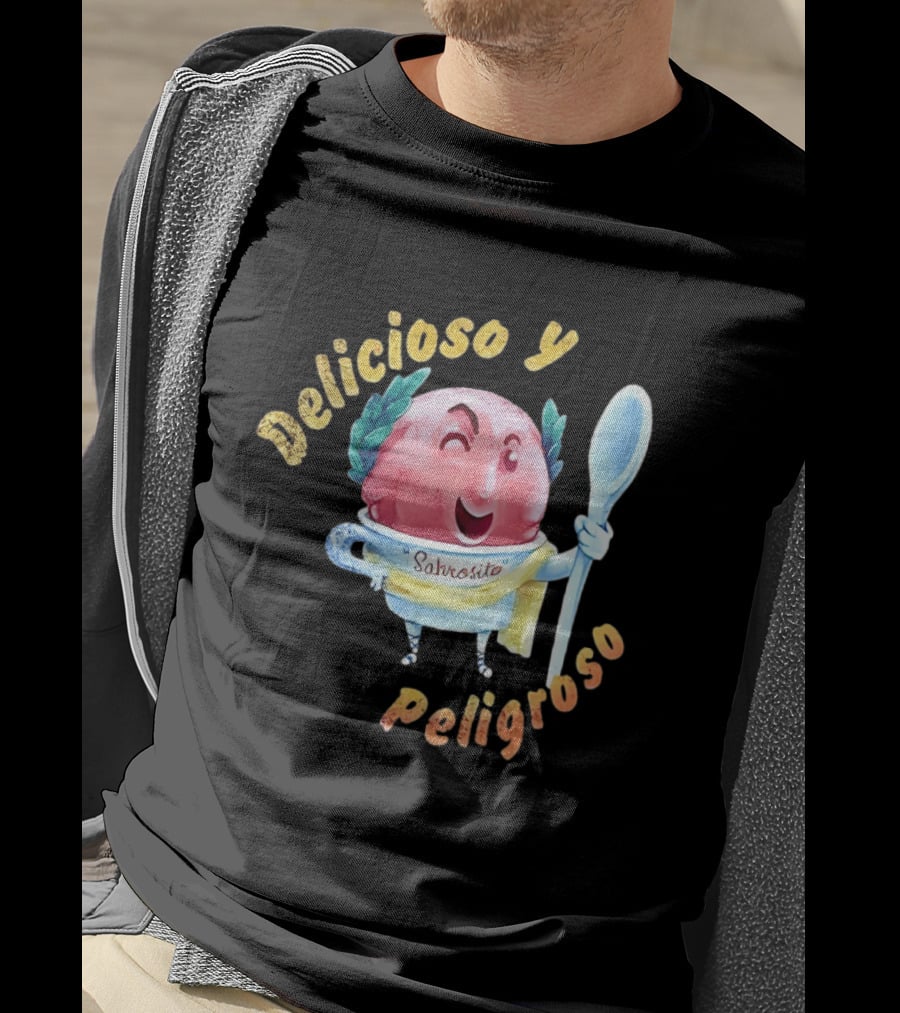 Delicioso Y Sabrosito Peligroso Helado Sonriente Dibujos Animados Cucharón T-Shirt