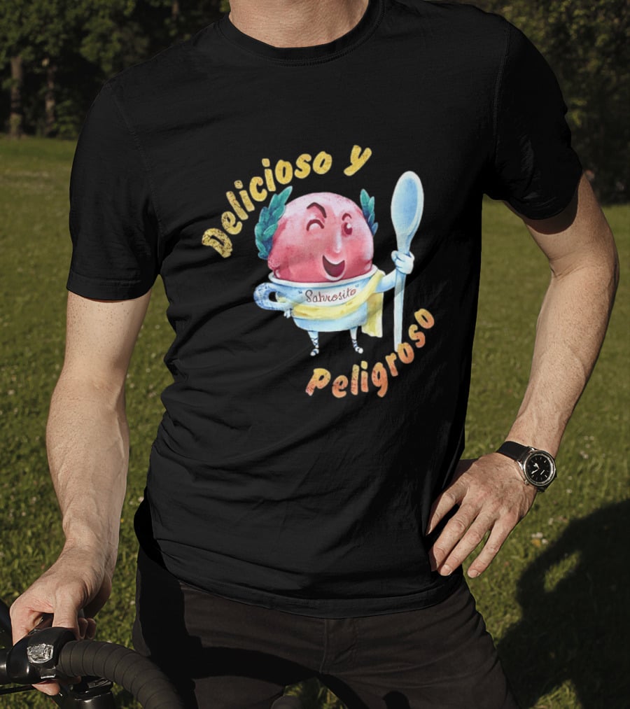 Delicioso Y Sabrosito Peligroso Helado Sonriente Dibujos Animados Cucharón T-Shirt