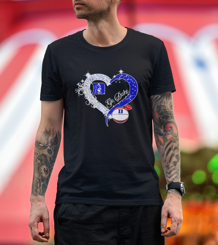 Diamond Heart Duke Blue Devils Basketball Fan Spirit T-Shirt
