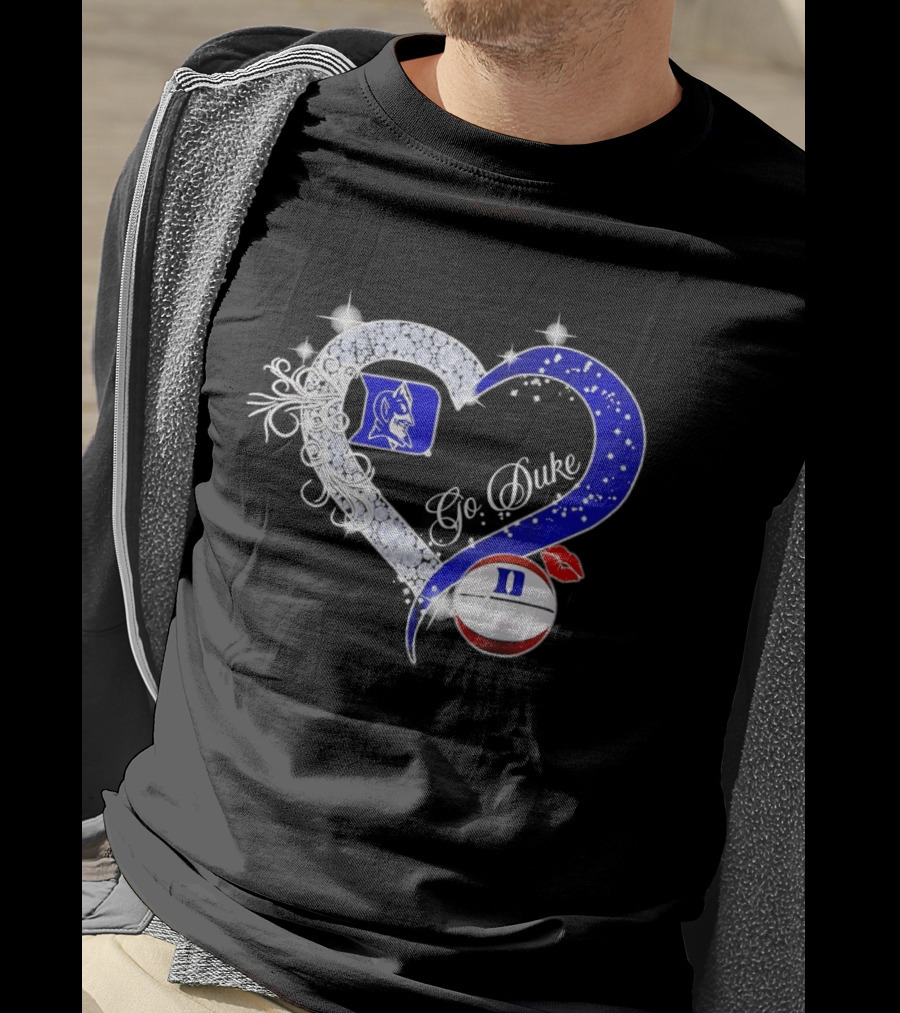 Diamond Heart Duke Blue Devils Basketball Fan Spirit T-Shirt