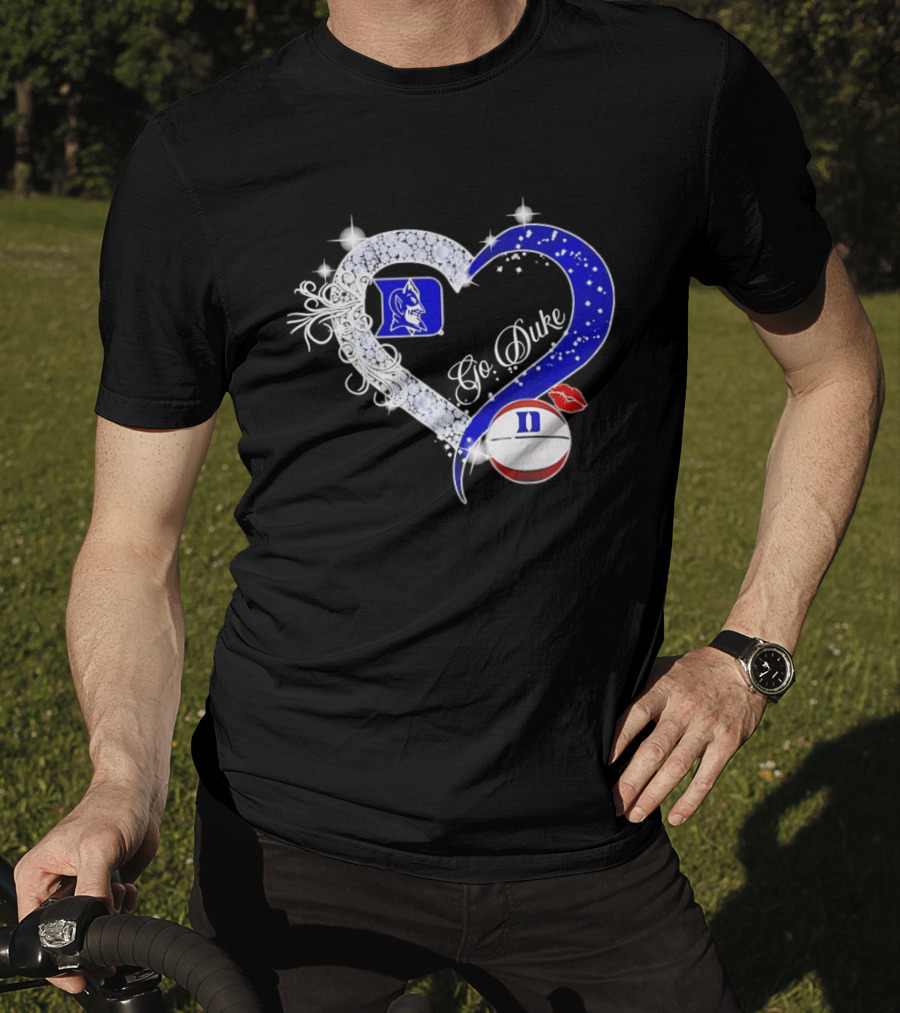 Diamond Heart Duke Blue Devils Basketball Fan Spirit T-Shirt
