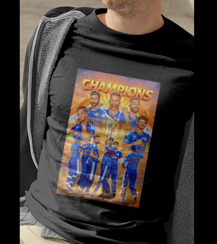 Champions India World Cup 2026 Cricket Celebration T-Shirt