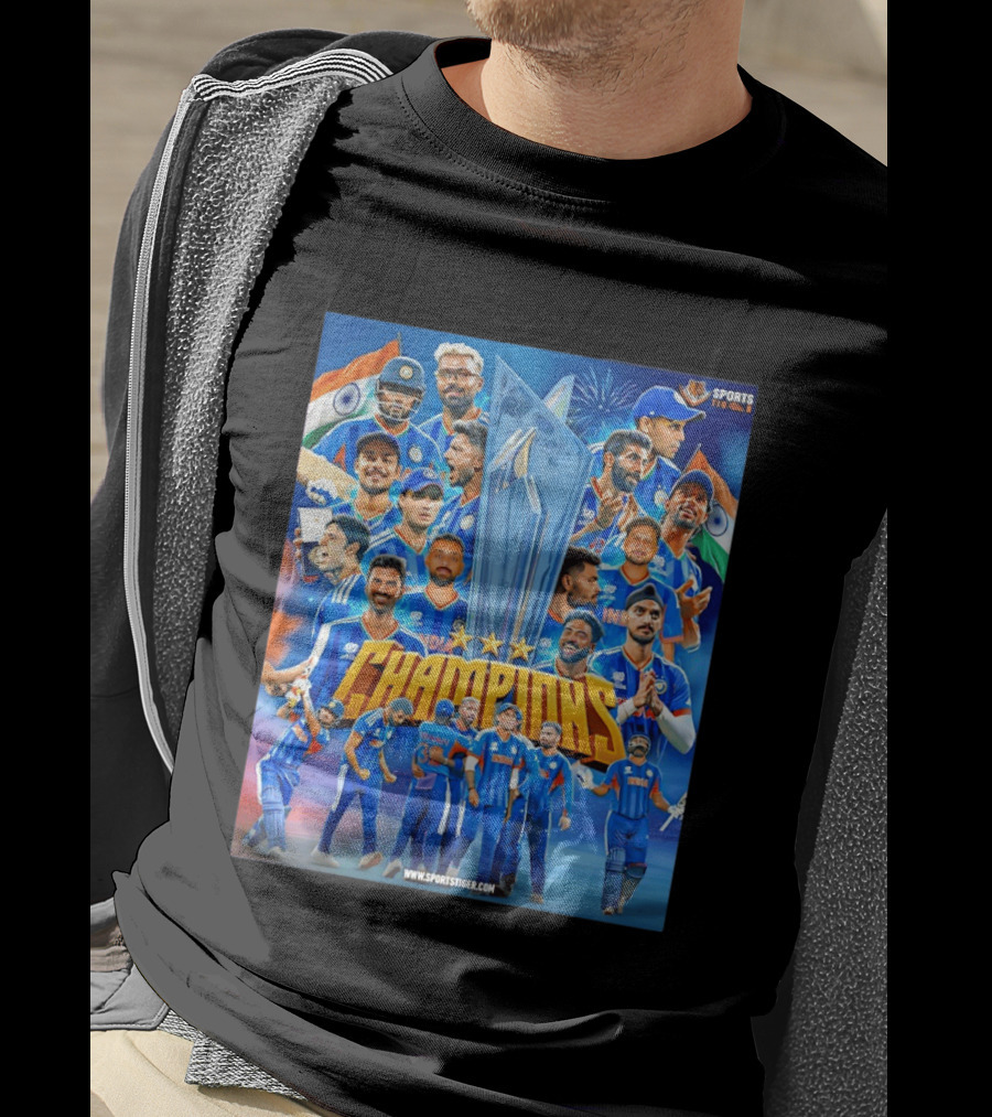Indian Cricket Champions ICC Men's T20 World Cup 2026 Celebration T-Shirt