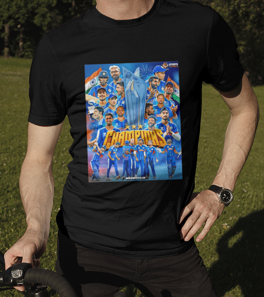 Indian Cricket Champions ICC Men's T20 World Cup 2026 Celebration T-Shirt