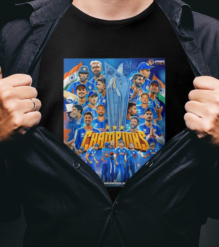 Indian Cricket Champions ICC Men's T20 World Cup 2026 Celebration T-Shirt