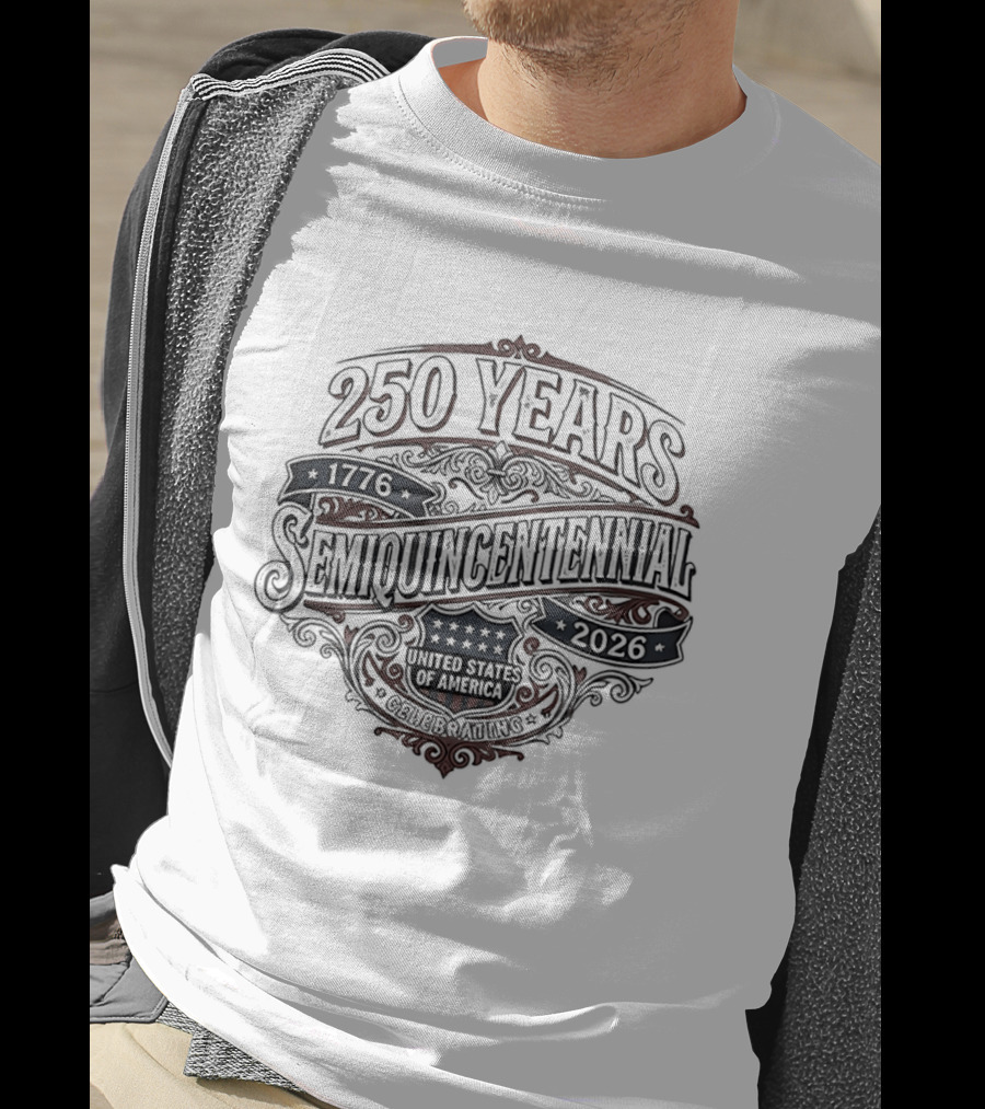 250 Years Semiquincentennial 1776 2026 United States Of America Vintage Banner Stars T-Shirt