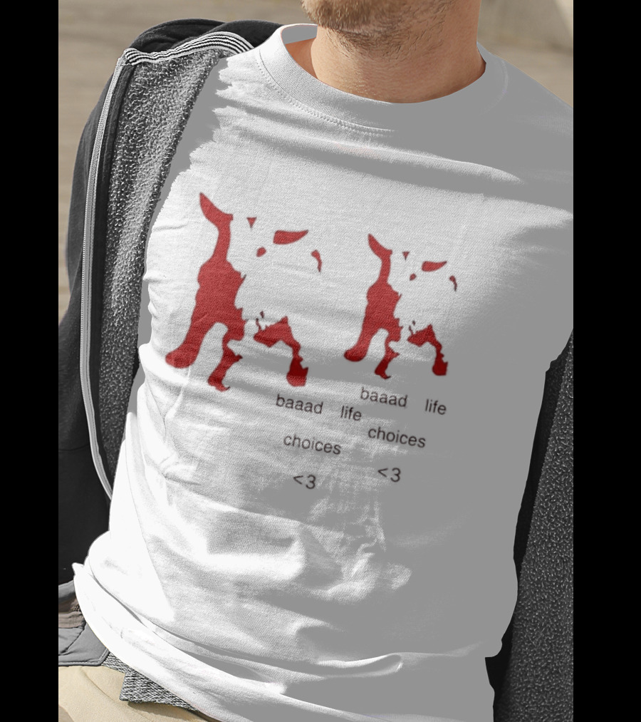 Baaad Life Choices Red Goat Minimalist Artsy Style Outfit T-Shirt