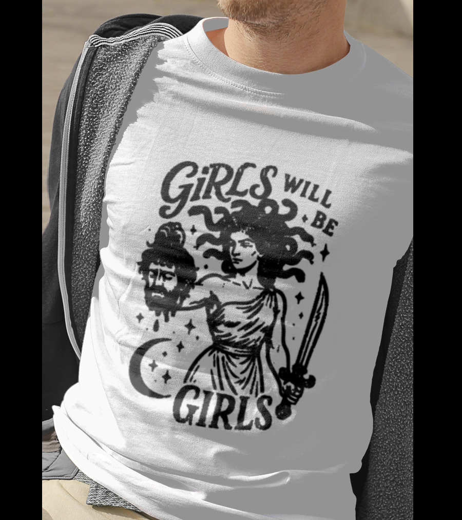 Girls Will Be Girls Medusa Holding Severed Head T-Shirt