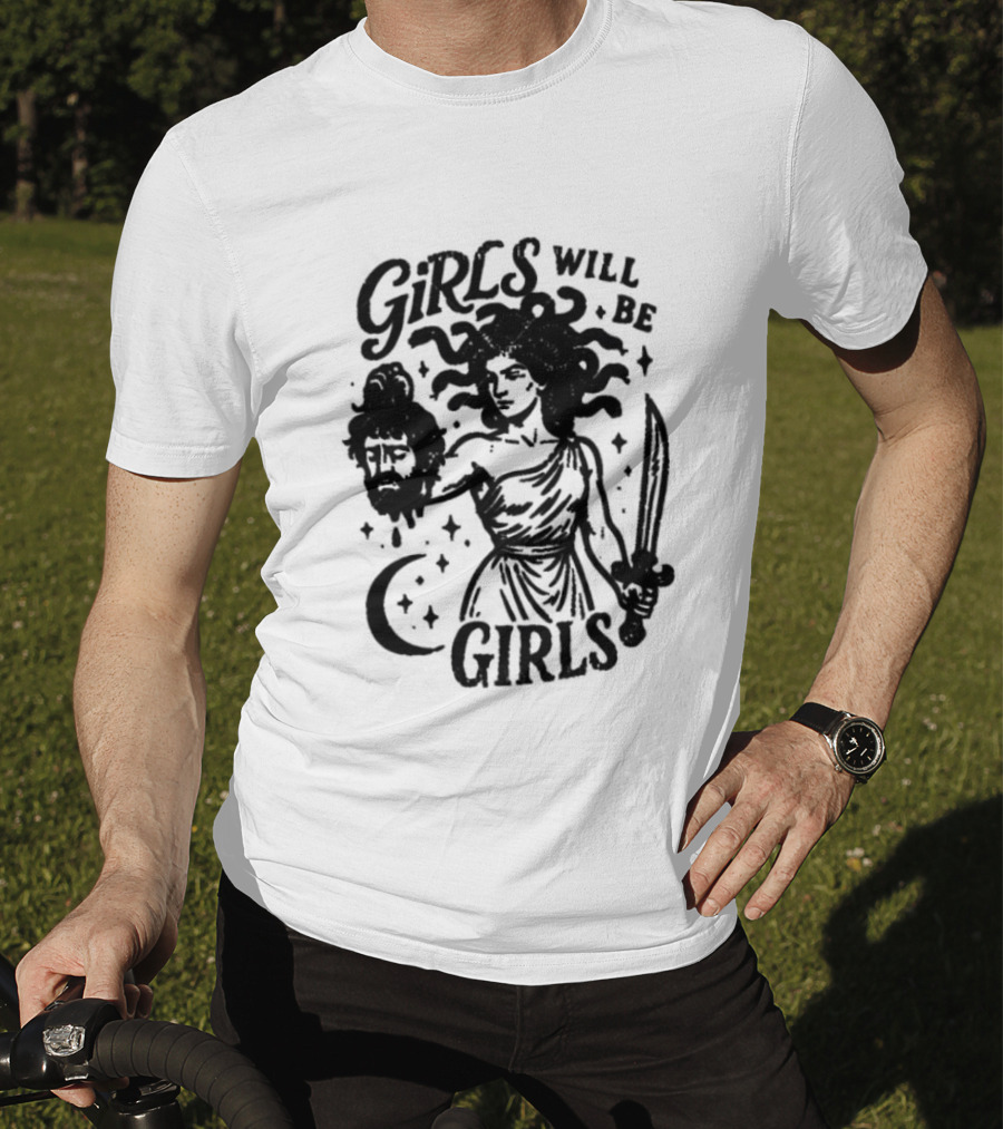 Girls Will Be Girls Medusa Holding Severed Head T-Shirt