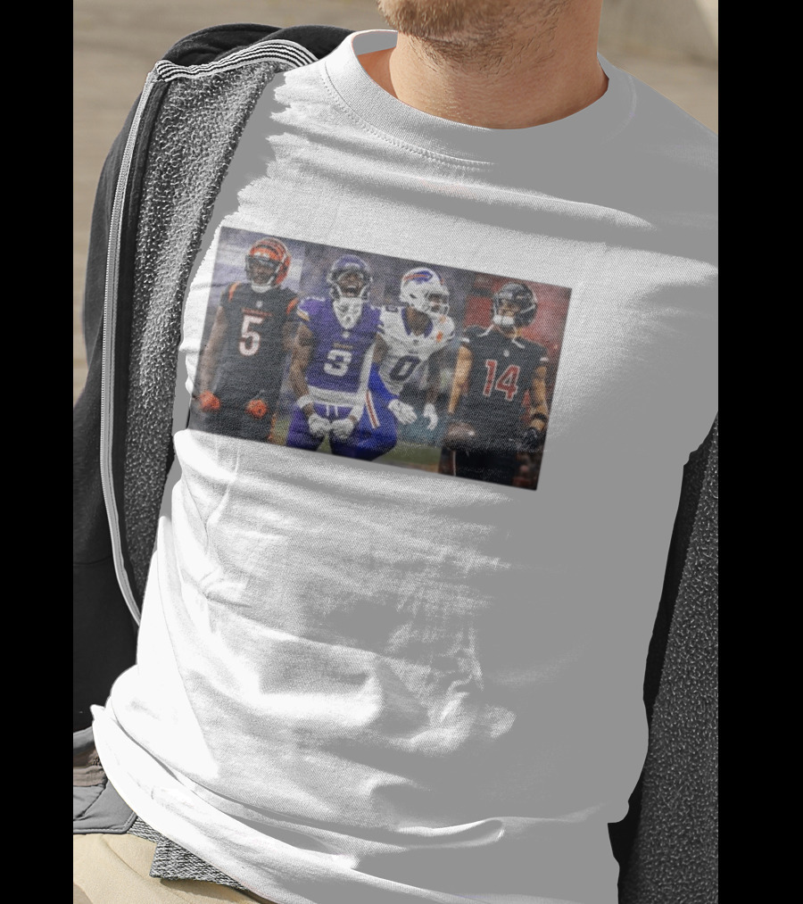 Bengals Vikings Bills Falcons Buckeyes Football Players NFL Collage T-Shirt