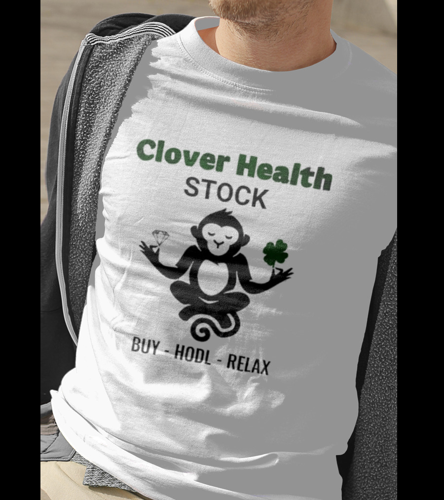 Clover Health Stock Monkey Diamond Clover Buy Hodl Relax T-Shirt