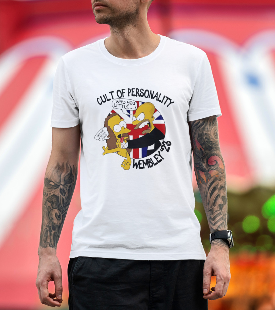Cult Of Personality Wembley 2023 Cartoon "Why You Little" UK Flag T-Shirt