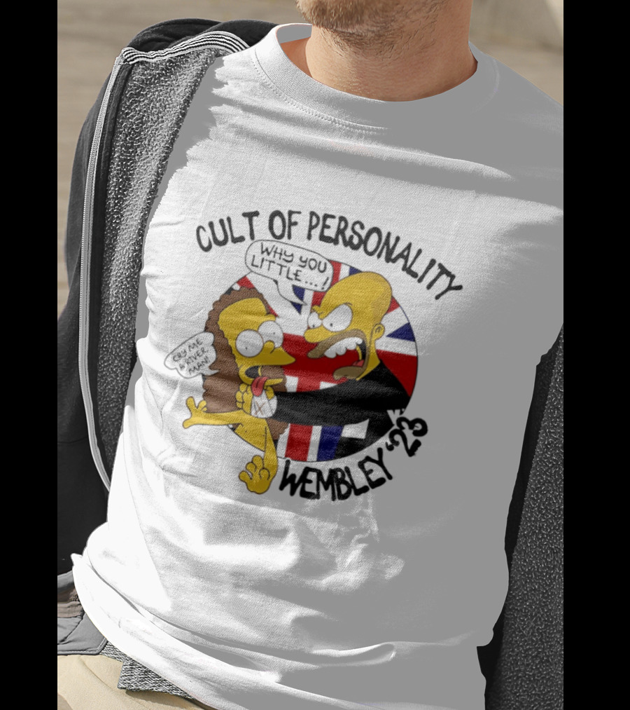 Cult Of Personality Wembley 2023 Cartoon "Why You Little" UK Flag T-Shirt