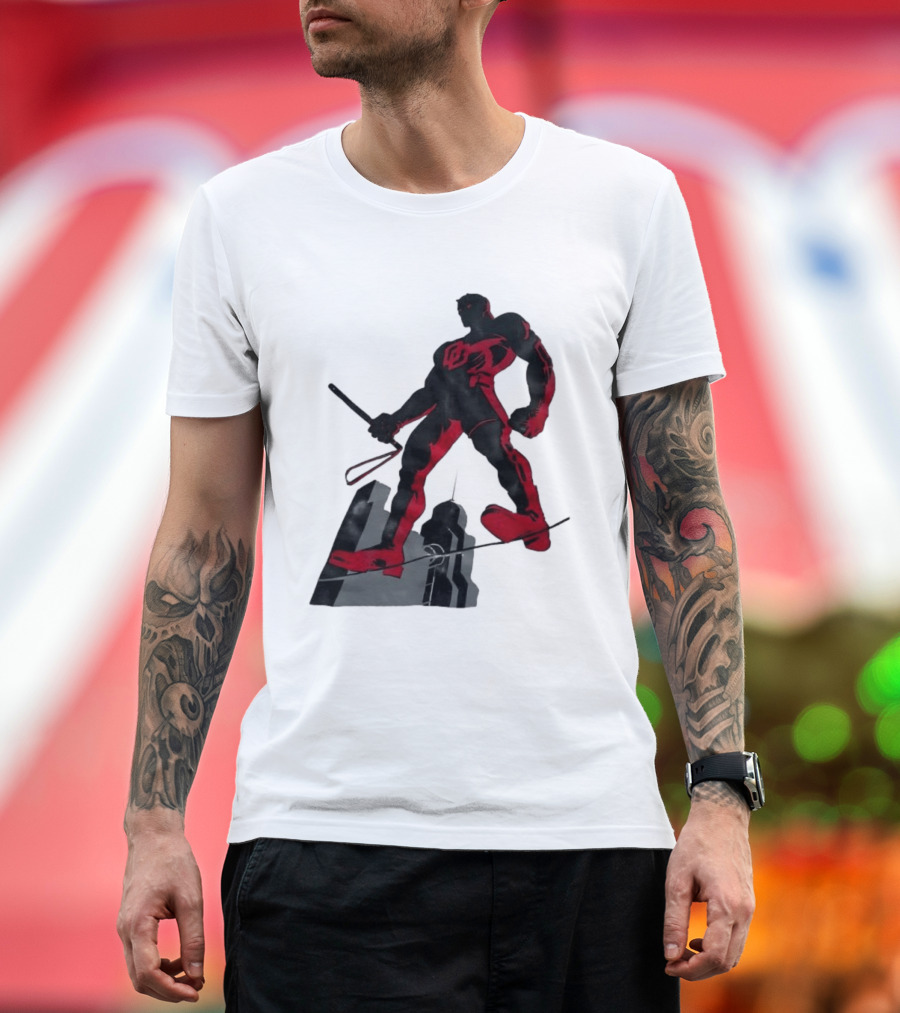 Daredevil Marvel Red Superhero Cityscape T-Shirt