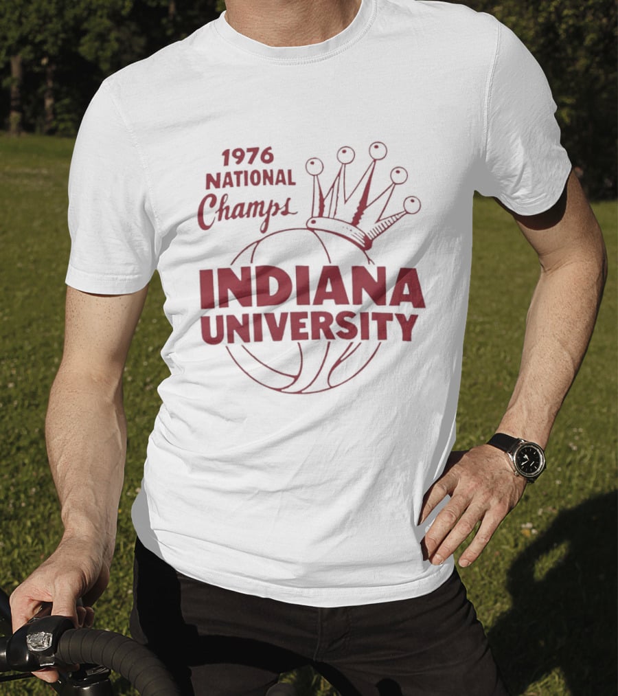 Indiana University 1976 National Champs Basketball Crown T-Shirt