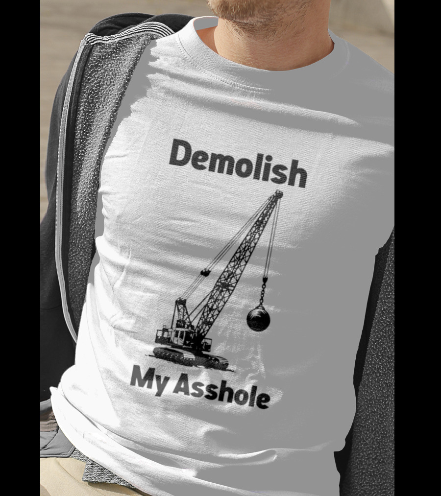 Demolish My Asshole Wrecking Ball Joke Humor T-Shirt