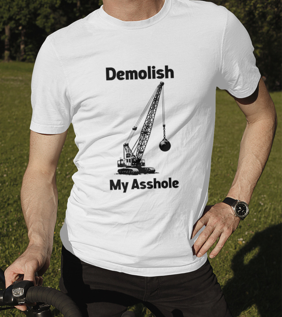 Demolish My Asshole Wrecking Ball Joke Humor T-Shirt