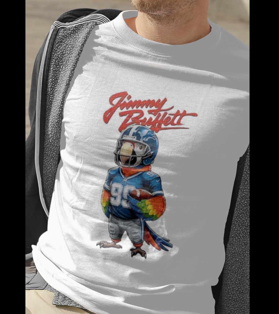 Jimmy Buffett Detroit Lions Parrot 99 Football Team Spirit T-Shirt