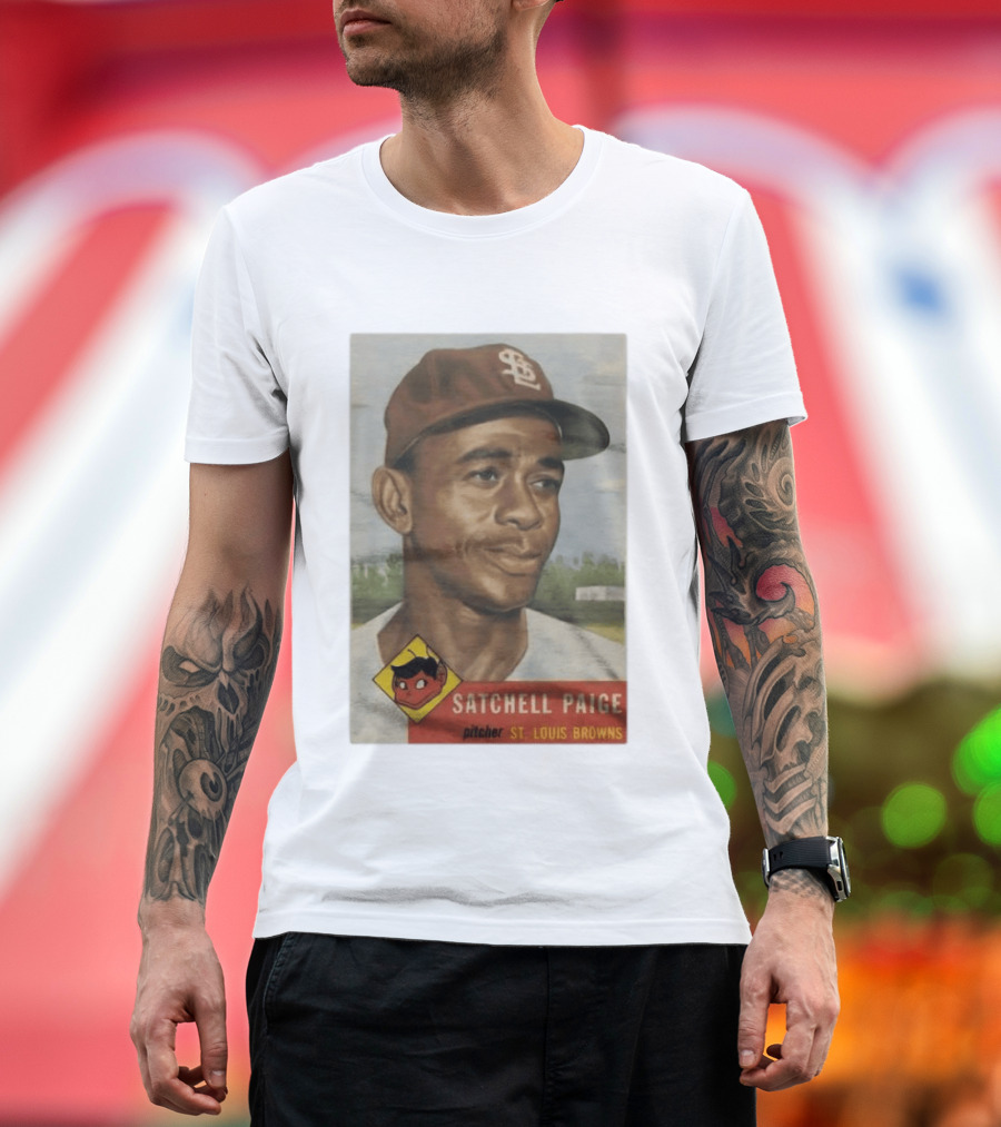 Satchell Paige St. Louis Browns Pitcher Vintage Baseball Card T-Shirt