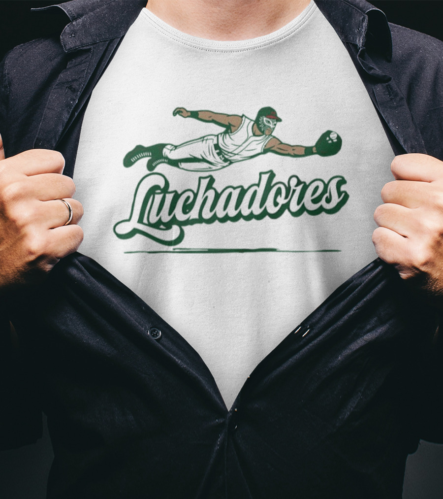 Luchadores Baseball Player Diving Catch T-Shirt