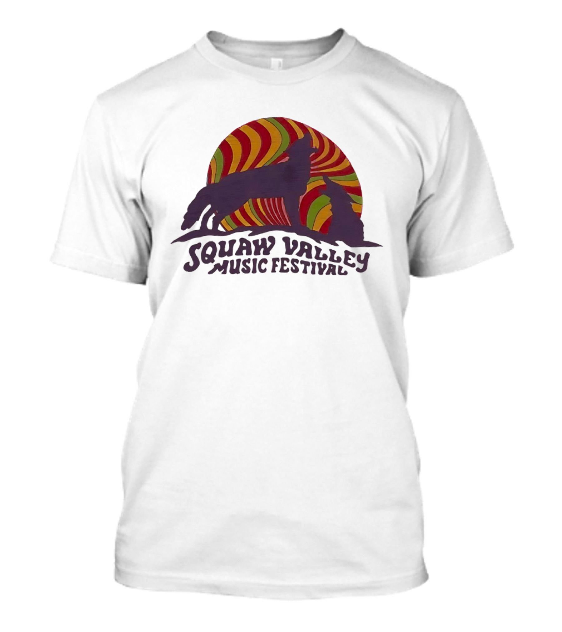 Squaw Valley Music Festival Psychedelic Wolf And Sunburst T-Shirt