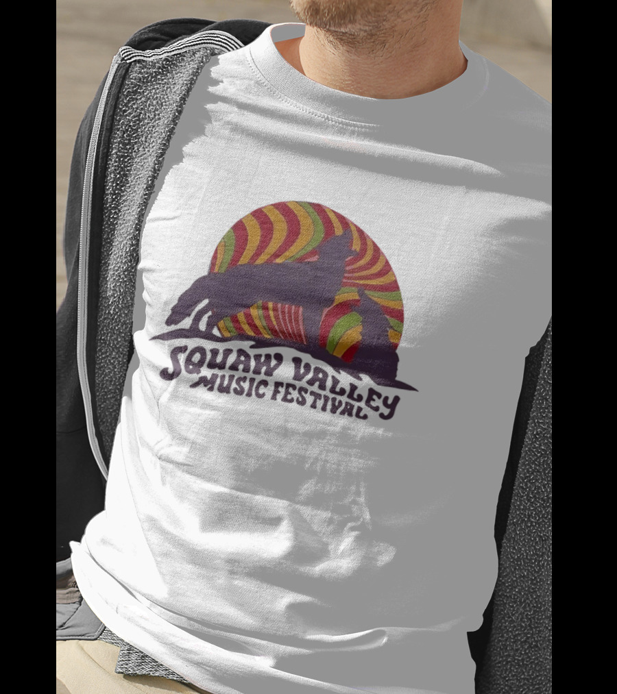Squaw Valley Music Festival Psychedelic Wolf And Sunburst T-Shirt