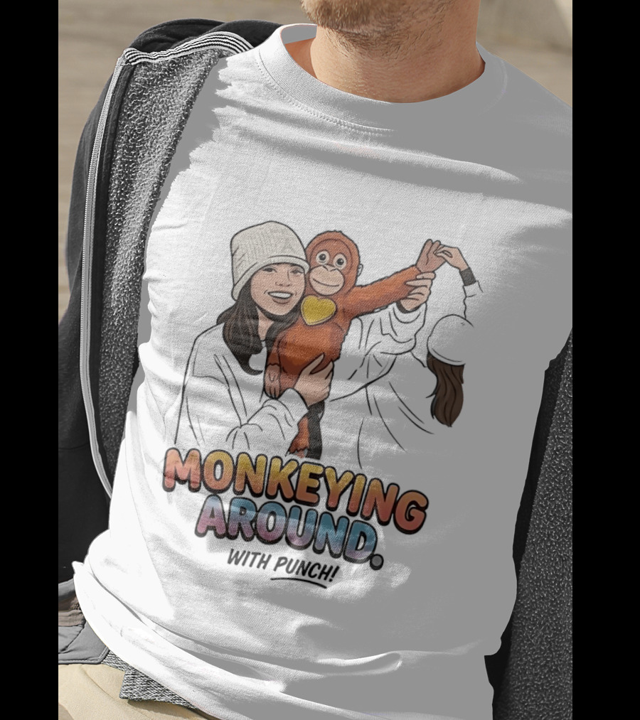 Monkeying Around With Punch Playful Fun T-Shirt