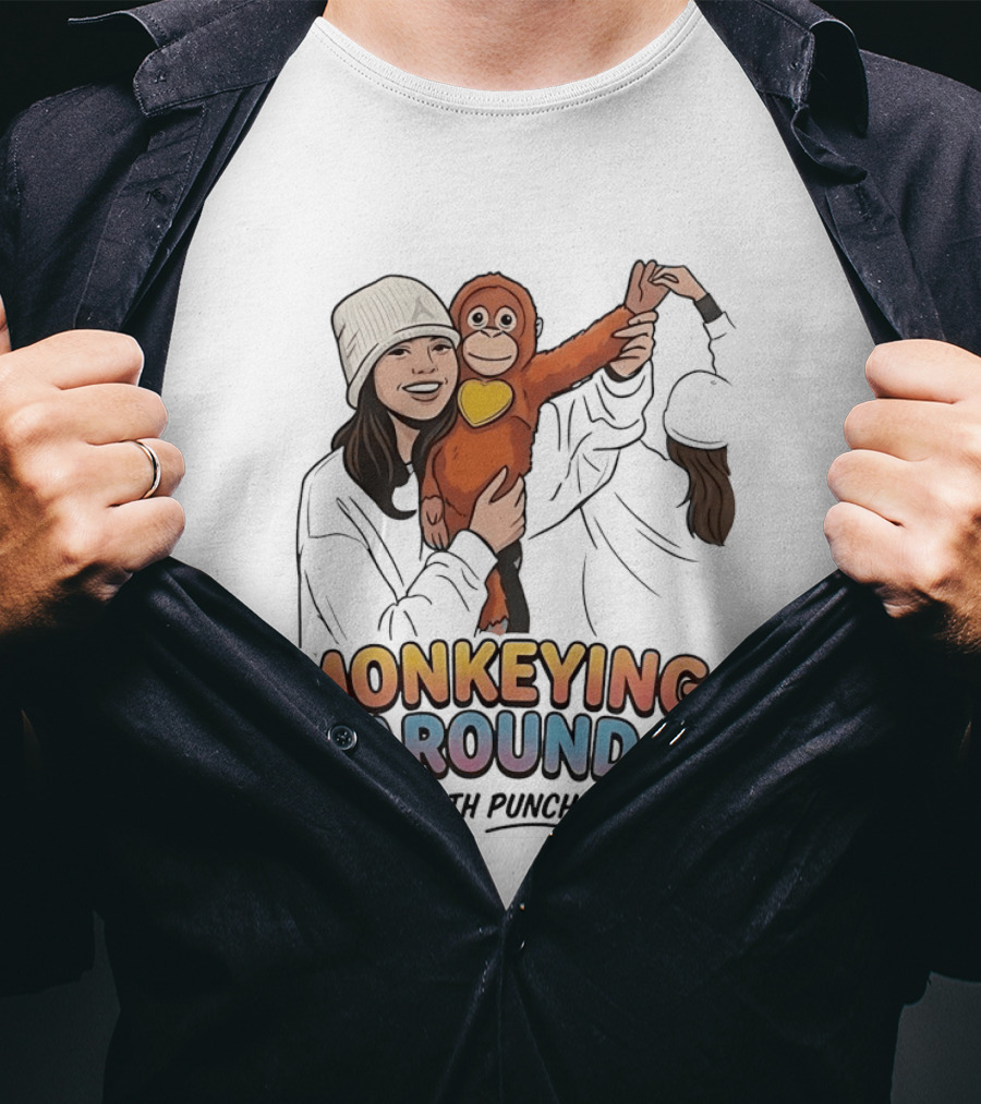 Monkeying Around With Punch Playful Fun T-Shirt