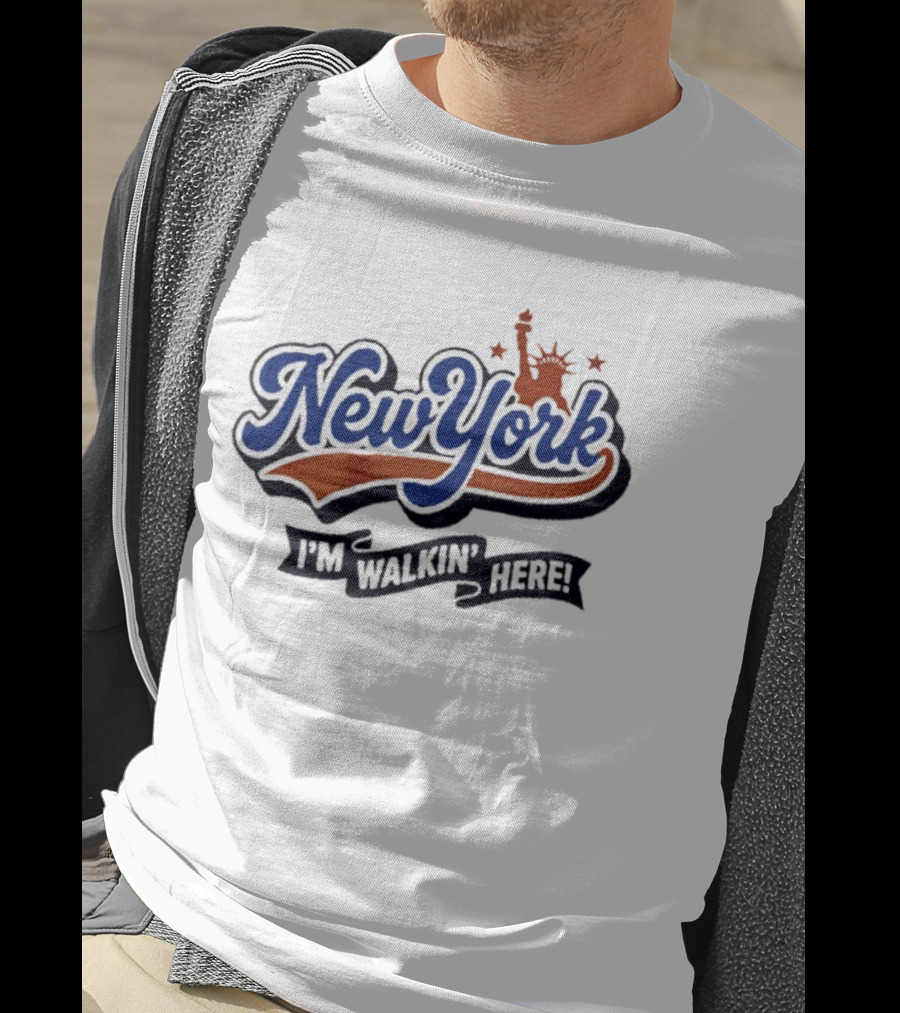 New York I'm Walkin' Here Statue Of Liberty Stars T-Shirt