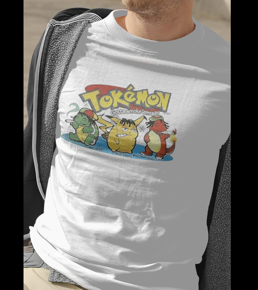 Tokémon Gotta Smoke'em All 420 Tokachu 669 Herble 666 Hashmander T-Shirt