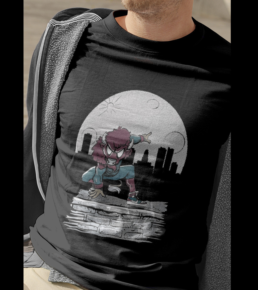 Bison Be A Hero Buffalo Bills Cityscape Dynamic Pose T-Shirt