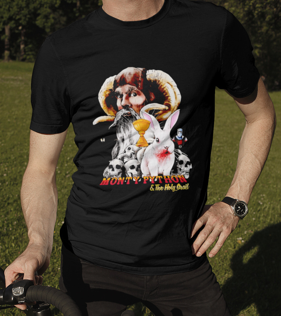 Monty Python And The Holy Grail Tim The Enchanter Killer Rabbit Grail Skulls T-Shirt