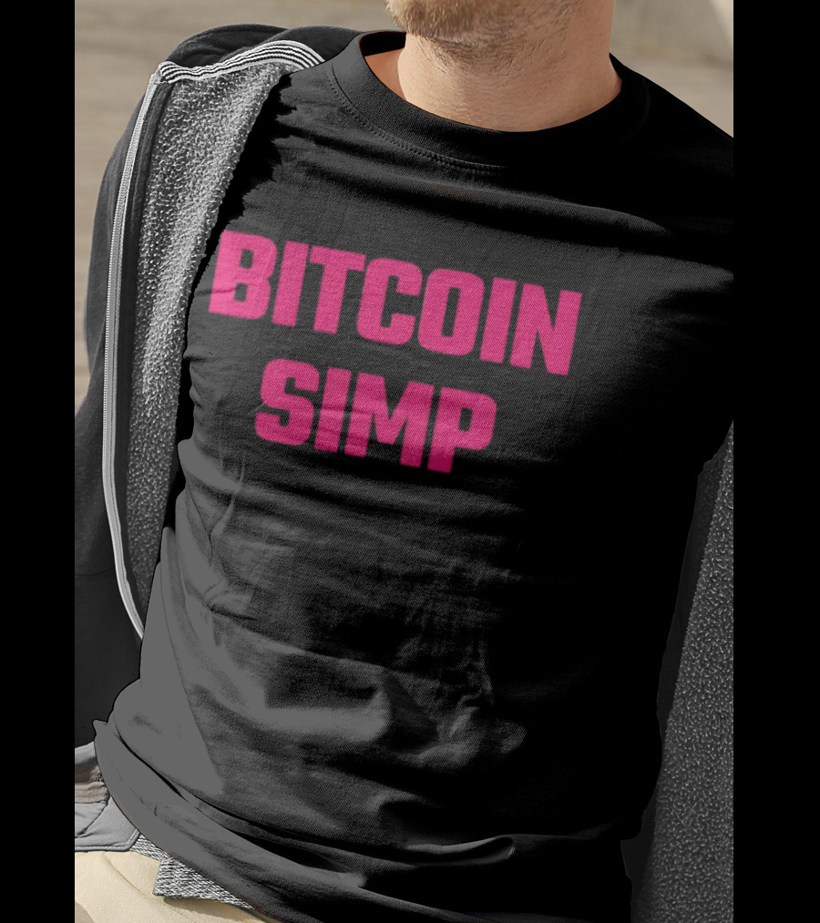 Bitcoin Simp Pink Block Letters T-Shirt