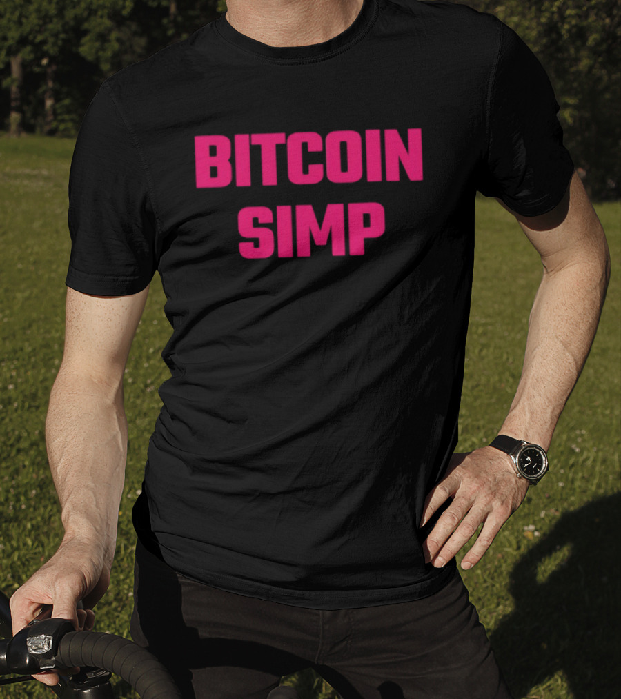 Bitcoin Simp Pink Block Letters T-Shirt