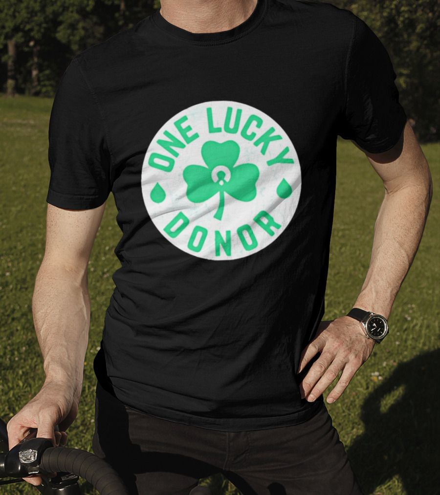One Lucky Donor Clover Leaf Saint Patrick's Day T-Shirt