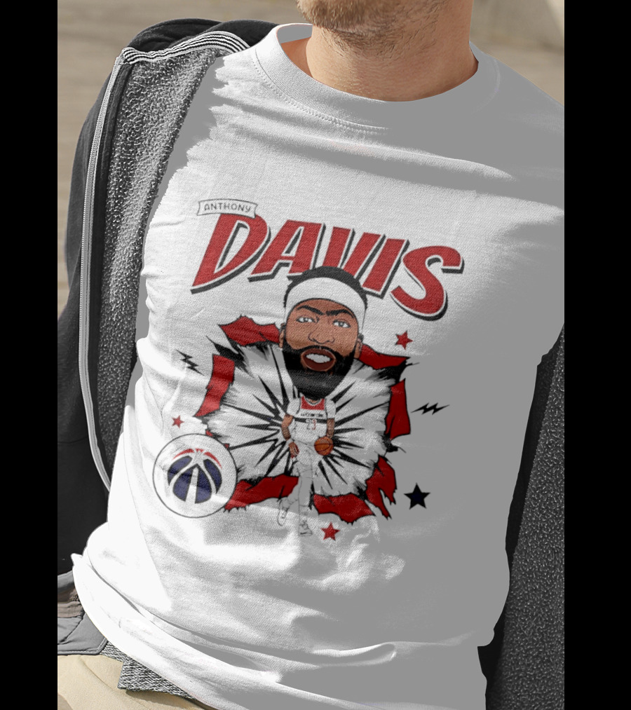Anthony Davis Washington Wizards Cartoon Style Basketball Star T-Shirt