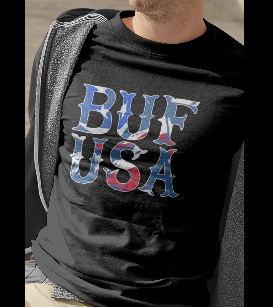 BUF USA American Flag Colors Buffalo Bills T-Shirt